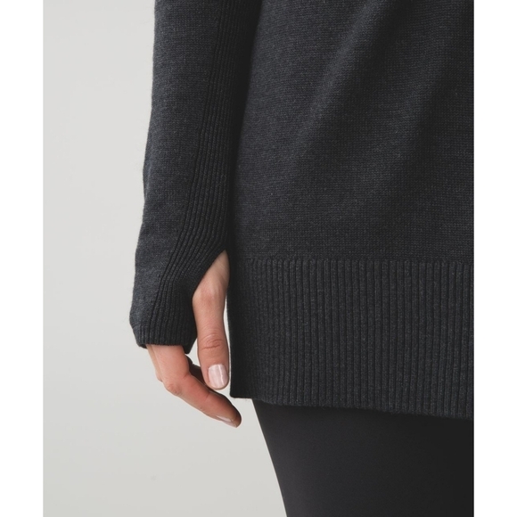 Lululemon Peace of Mind Hooded Wrap in Heathered Black Size 4 - Picture 4 of 12